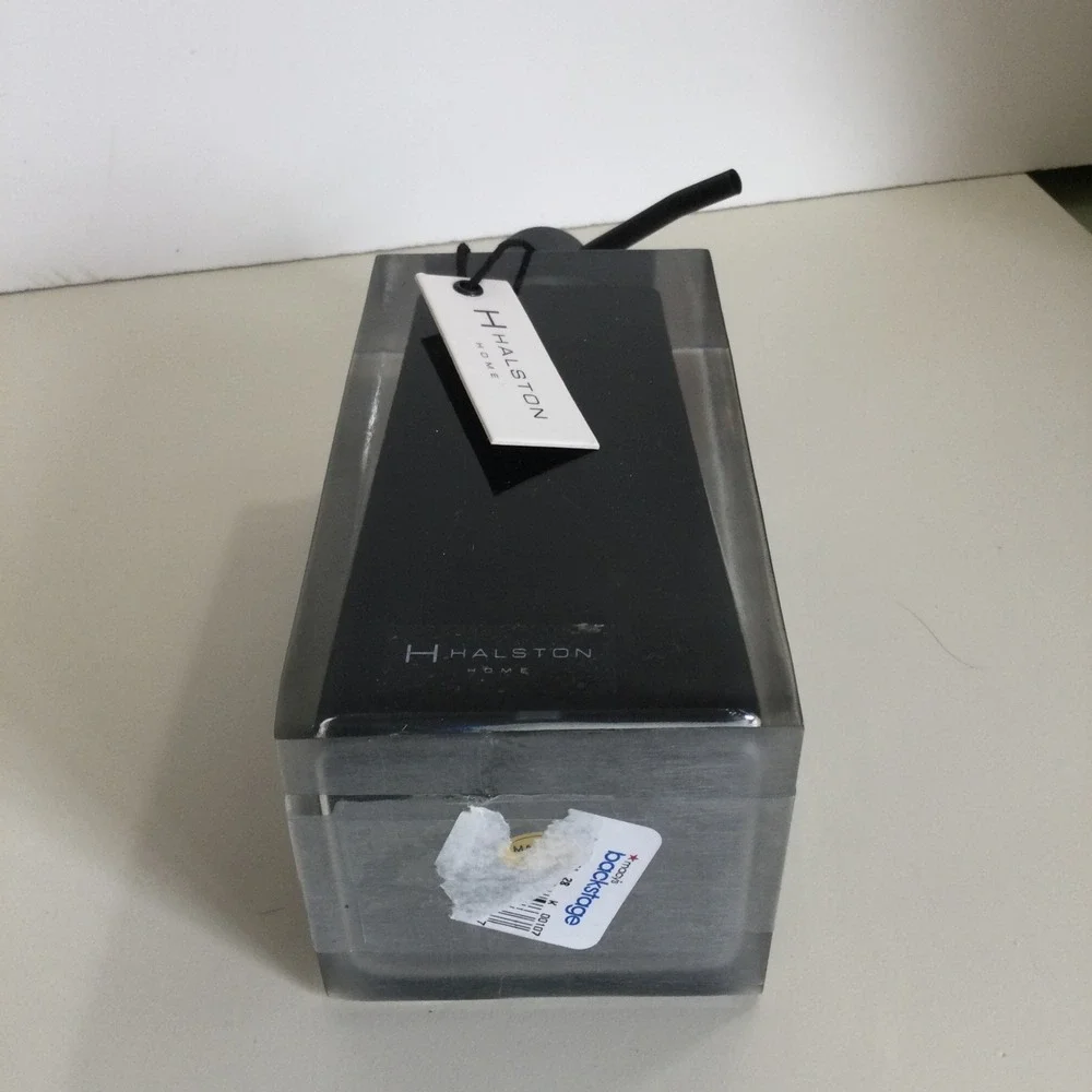 Halston Home Designer Polyresin Soap Lotion Dispenser Black Clear‎ Modern Square